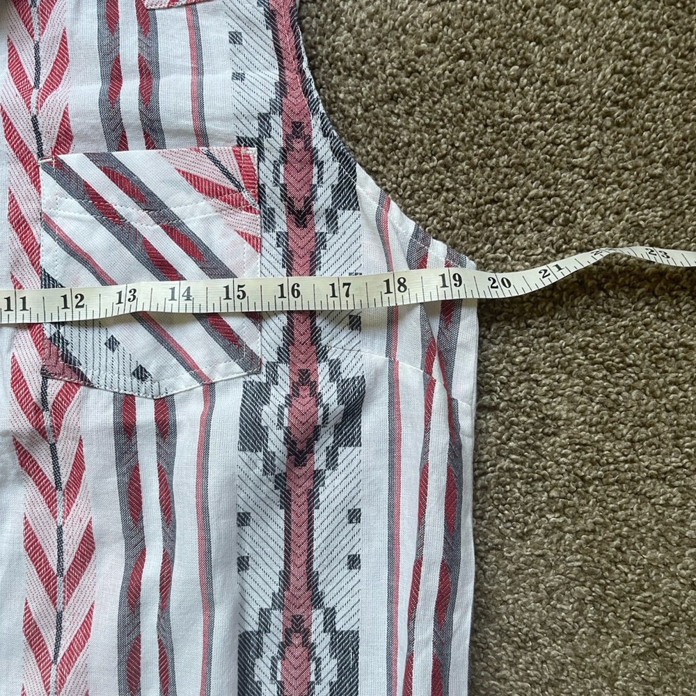 Ariat Red, Blue and Gray Striped Sleeveless Shirt - Picture 6 of 7
